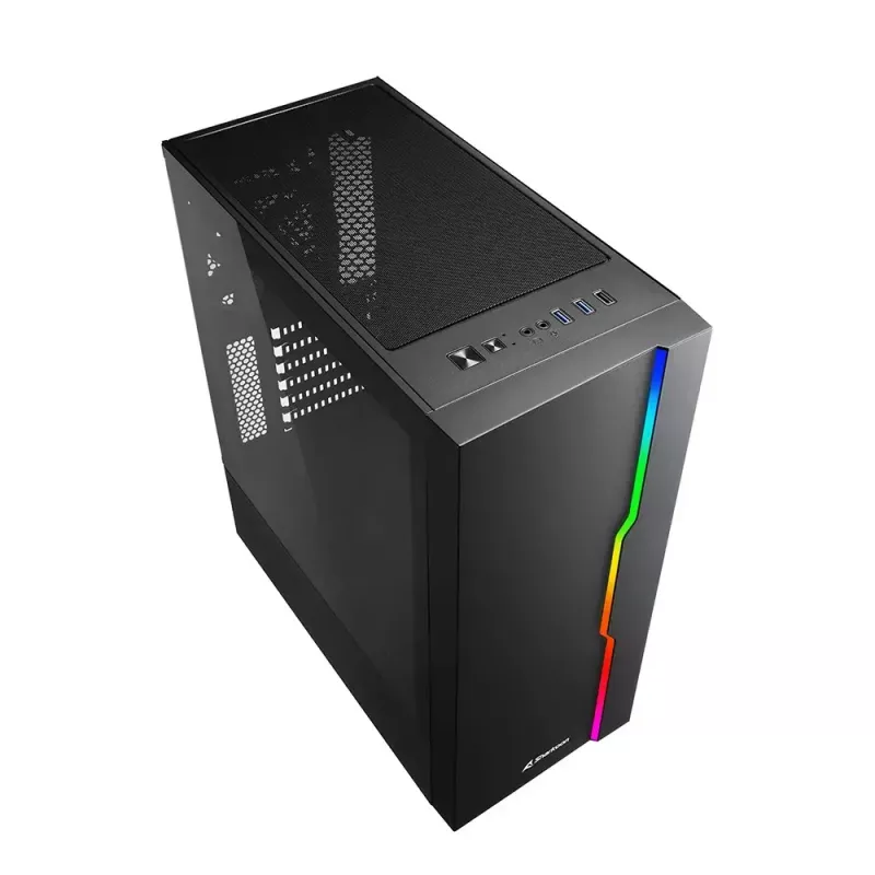 PC korpusas Sharkoon RGB Slider Midi Tower juodas