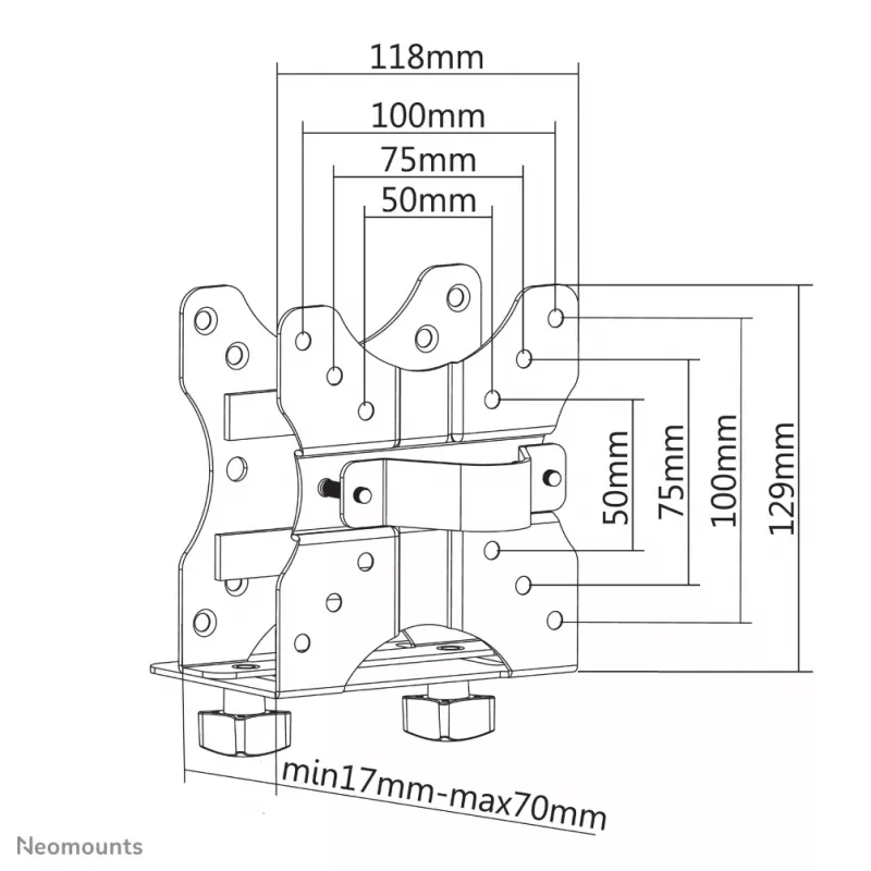 Neomounts NM-TC100BLACK laikiklis mini kompiuteriui - iki 5 kg - universalus