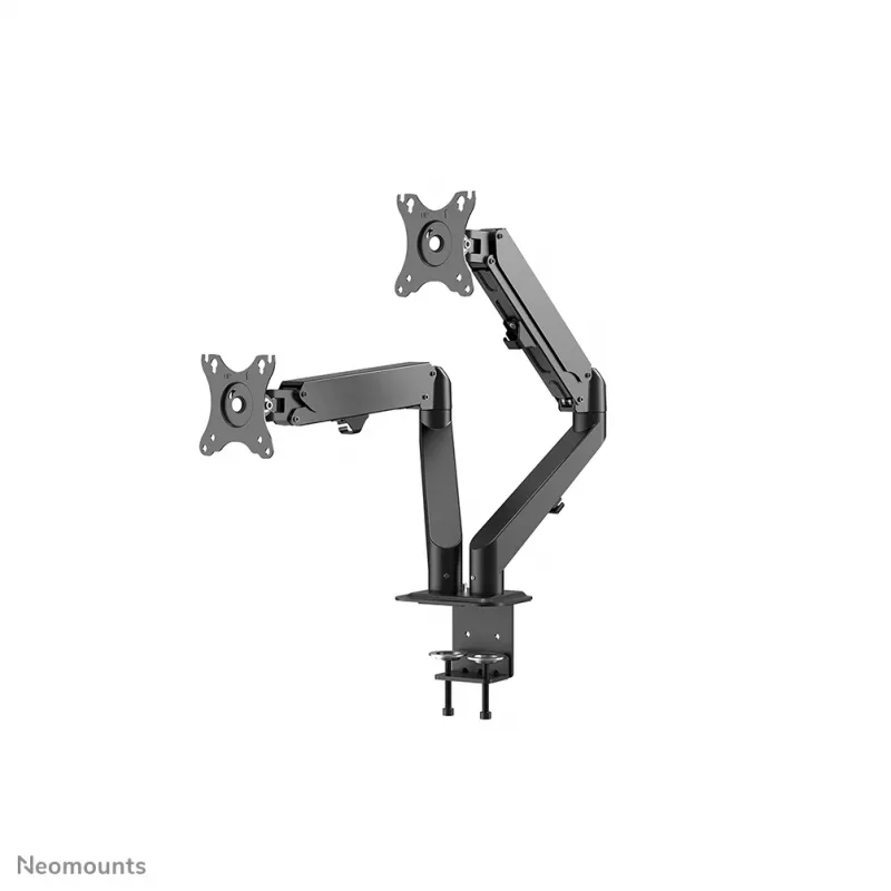 Neomounts DS70-700BL2 Monitor laikiklis 17-27 colių - dujinis spyruoklinis, spaustuvas, 7 kg, 43,2 cm (17 inch), 68,6 cm (27 inch), 100 x 100 mm, juodas