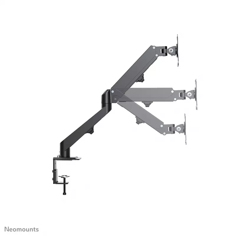 Neomounts DS70-700BL2 Monitor laikiklis 17-27 colių - dujinis spyruoklinis, spaustuvas, 7 kg, 43,2 cm (17 inch), 68,6 cm (27 inch), 100 x 100 mm, juodas
