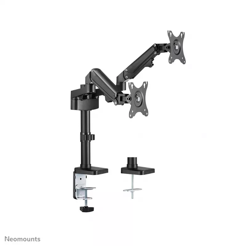 Neomounts DS70-750BL2 Monitorinis laikiklis 17-27 colių – dujinė spyruoklė, spaustuvas/anginis tvirtinimas, 7 kg, 100 x 100 mm, juodas