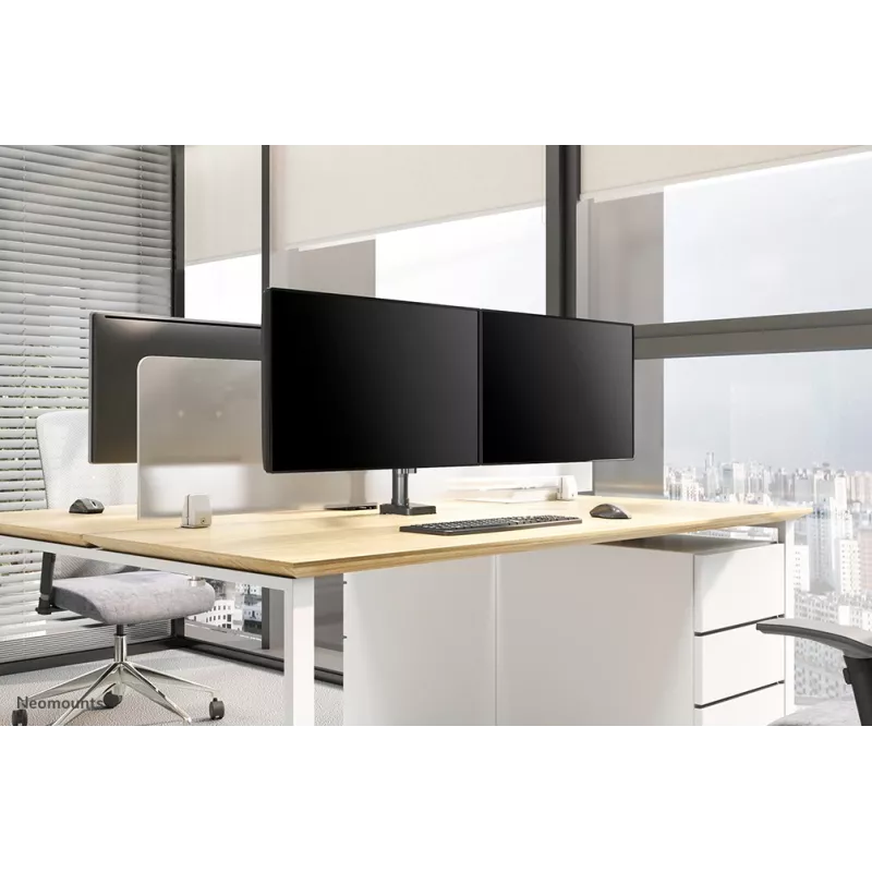 Neomounts DS70-750BL2 Monitorinis laikiklis 17-27 colių – dujinė spyruoklė, spaustuvas/anginis tvirtinimas, 7 kg, 100 x 100 mm, juodas