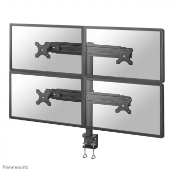 Neomounts FPMA-D700D4 monitorių laikiklis 4 ekranams 19-30 colių, spaustuvas, 8 kg, 48,3 cm (19 col.), 76,2 cm (30 col.), 100 x 100 mm, juodas