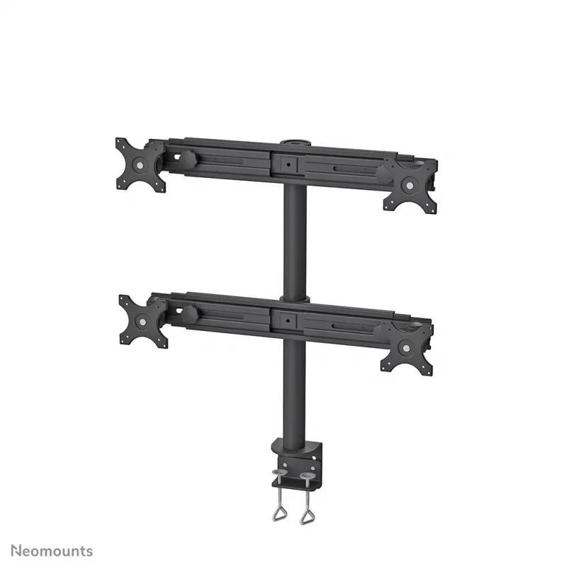 Neomounts FPMA-D700D4 monitorių laikiklis 4 ekranams 19-30 colių, spaustuvas, 8 kg, 48,3 cm (19 col.), 76,2 cm (30 col.), 100 x 100 mm, juodas