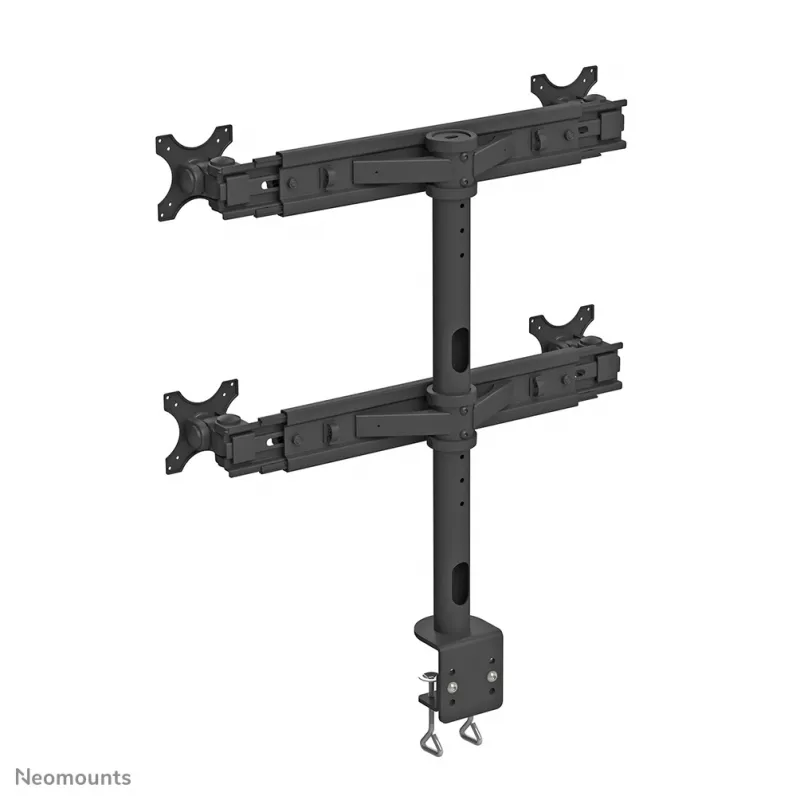 Neomounts FPMA-D700D4 monitorių laikiklis 4 ekranams 19-30 colių, spaustuvas, 8 kg, 48,3 cm (19 col.), 76,2 cm (30 col.), 100 x 100 mm, juodas