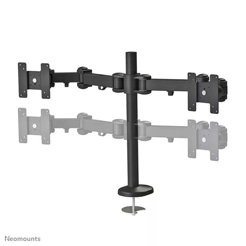Neomounts FPMA-D960DG monitorių laikiklis dviems ekranams 10-27 colių, per stalą, 8 kg, 25,4 cm (10 colių), 68,6 cm (27 colių), 100 x 100 mm, juodas