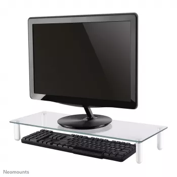 Neomounts NSMONITOR10 monitoriaus/nešiojamojo kompiuterio pakėlimo stovas - universalus, 25 kg, aukščio reguliavimas, permatomas
