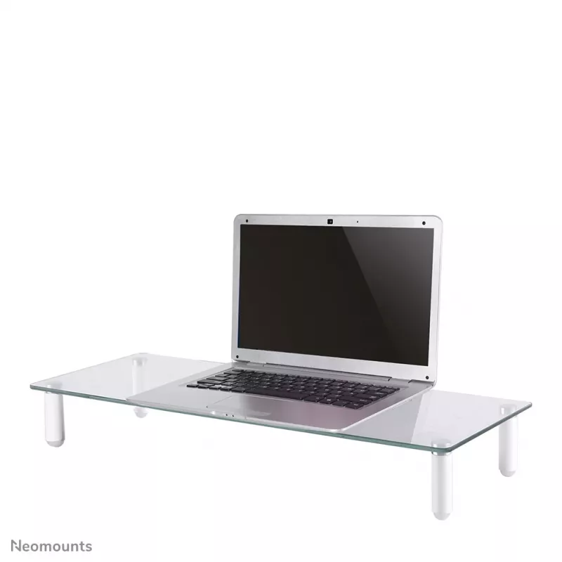 Neomounts NSMONITOR10 monitoriaus/nešiojamojo kompiuterio pakėlimo stovas - universalus, 25 kg, aukščio reguliavimas, permatomas