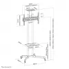 Neomounts PLASMA-M1700E televizoriaus stovas ant ratukų 32-70 colių, juodas