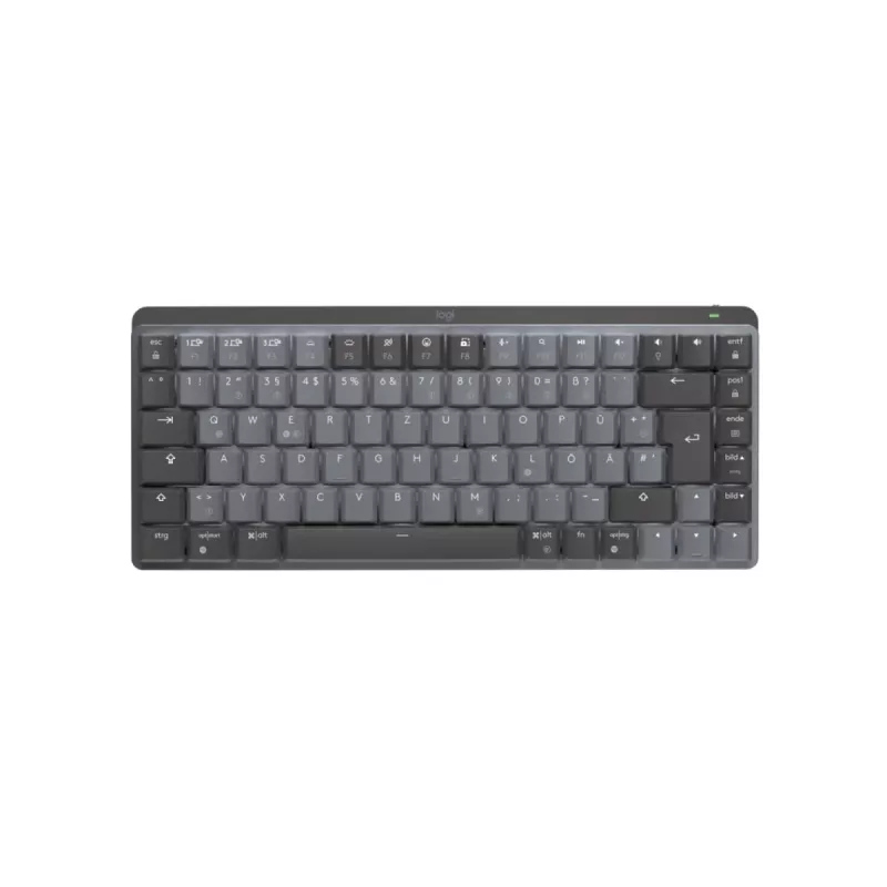 LOGITECH MX Mechanical Mini belaidė apšviesta klaviatūra, grafito spalva, Tactile Quiet, QWERTZ vokiškas išdėstymas