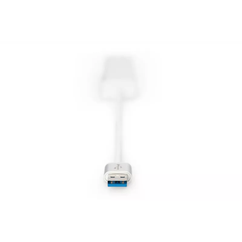 DIGITUS USB 3.0 3 prievadų HUB ir Gigabit LAN adapteris 3xUSB A/M, 1xUSB A/F, 1xRJ45 LAN, palaiko Windows ir Mac OS