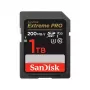 SDXC atminties kortelė SANDISK Extreme PRO 1TB UHS-I U3 V30 Class 10, iki 200 MB/s skaitymas, 140 MB/s rašymas, atspari smūgiams, juoda