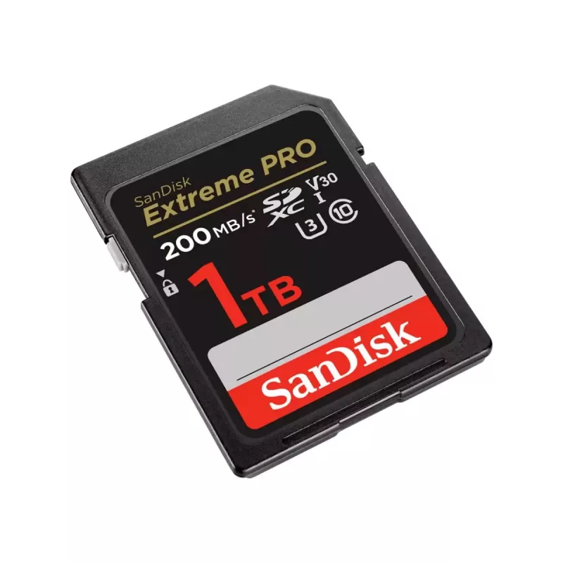 SDXC atminties kortelė SANDISK Extreme PRO 1TB UHS-I U3 V30 Class 10, iki 200 MB/s skaitymas, 140 MB/s rašymas, atspari smūgiams, juoda