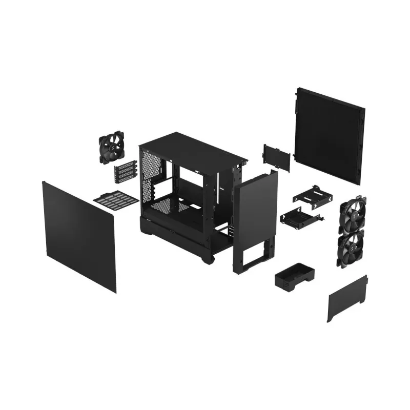 FRACTAL DESIGN Pop Mini Silent Black Solid kompiuterio korpusas
