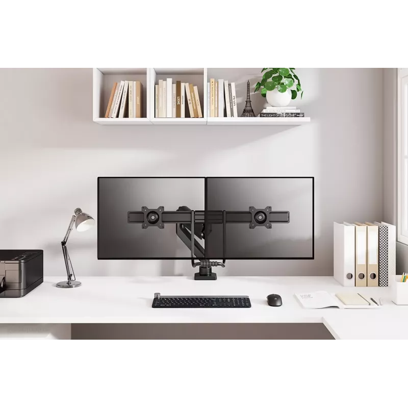 Neomounts DS75-450BL2 Monitorinis laikiklis 17-32 colių – dujinė spyruoklė – Topfix – 180° stabdis
