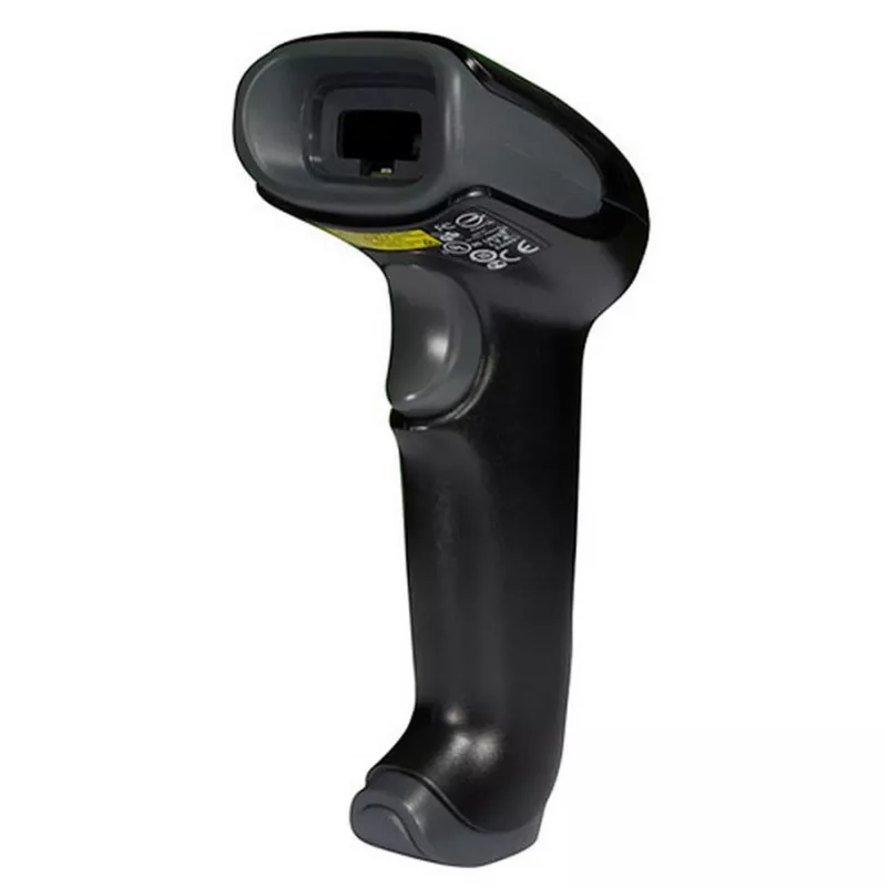 Honeywell brūkšninių kodų skaitytuvas Voyager 1250g USB rinkinys – juodas skaitytuvas 1250g, USB A tipo spiralinis kabelis 3 m, lankstus kaklinis stovas, dokumentacija