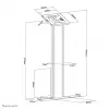 Neomounts FL15-750WH1 grindinis stovas planšetei 9,7-11 col. – su užraktu