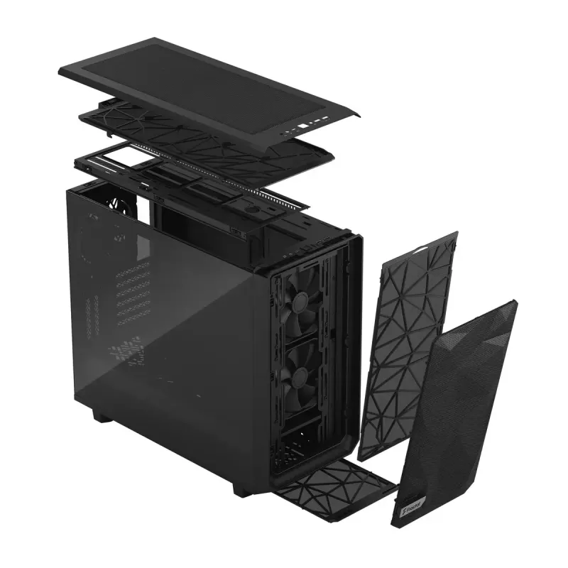 FRACTAL DESIGN Meshify 2 juodas korpusas su šviesiai tonuotu grūdintu stiklu
