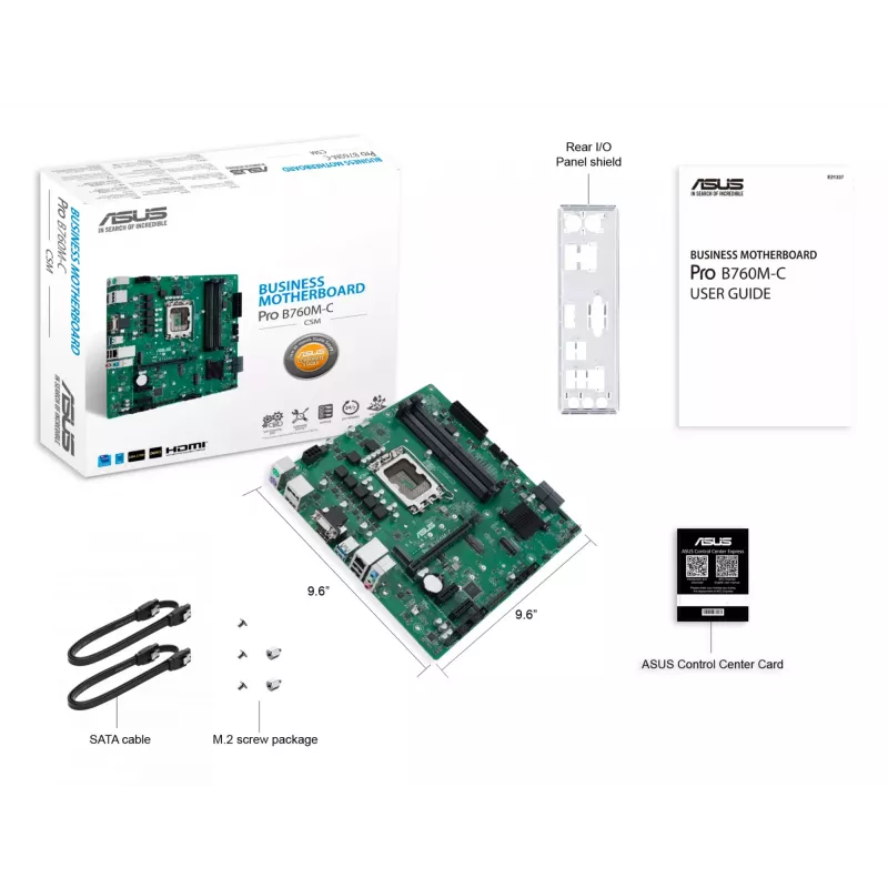 ASUS PRO B760M-C-CSM Intel B760 LGA 1700 micro ATX pagrindinė plokštė