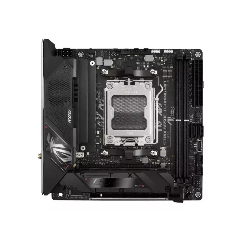 Motininė plokštė ASUS ROG STRIX B650E-I GAMING WIFI mini ITX — AMD B650, Socket AM5, DDR5, 2x M.2, Wi‑Fi 6E, 2.5Gb LAN