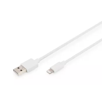 DIGITUS USB-A į Lightning MFI C89, 2m duomenų ir įkrovimo laidas, baltas, 5V, 2,4A