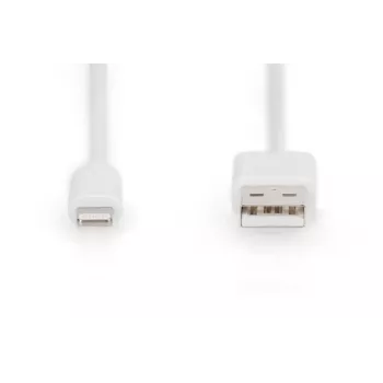 DIGITUS USB-A į Lightning MFI C89, 2m duomenų ir įkrovimo laidas, baltas, 5V, 2,4A