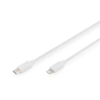 DIGITUS Type C į Lightning MFI C94 laidas, 2m, aliuminis + PVC, baltas, OD:3.5mm