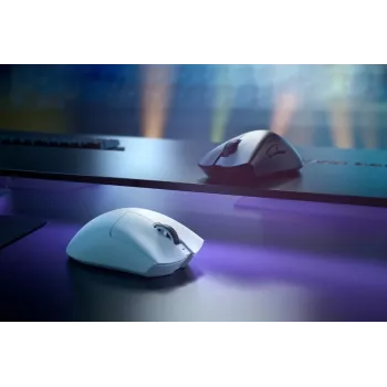 RAZER Deathadder V3 Pro ergonominė belaidė / laidinė žaidimų pelė balta