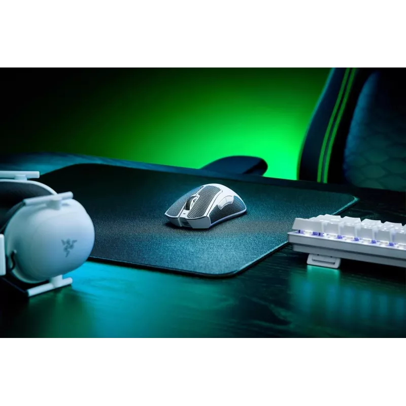 RAZER Deathadder V3 Pro ergonominė belaidė / laidinė žaidimų pelė balta