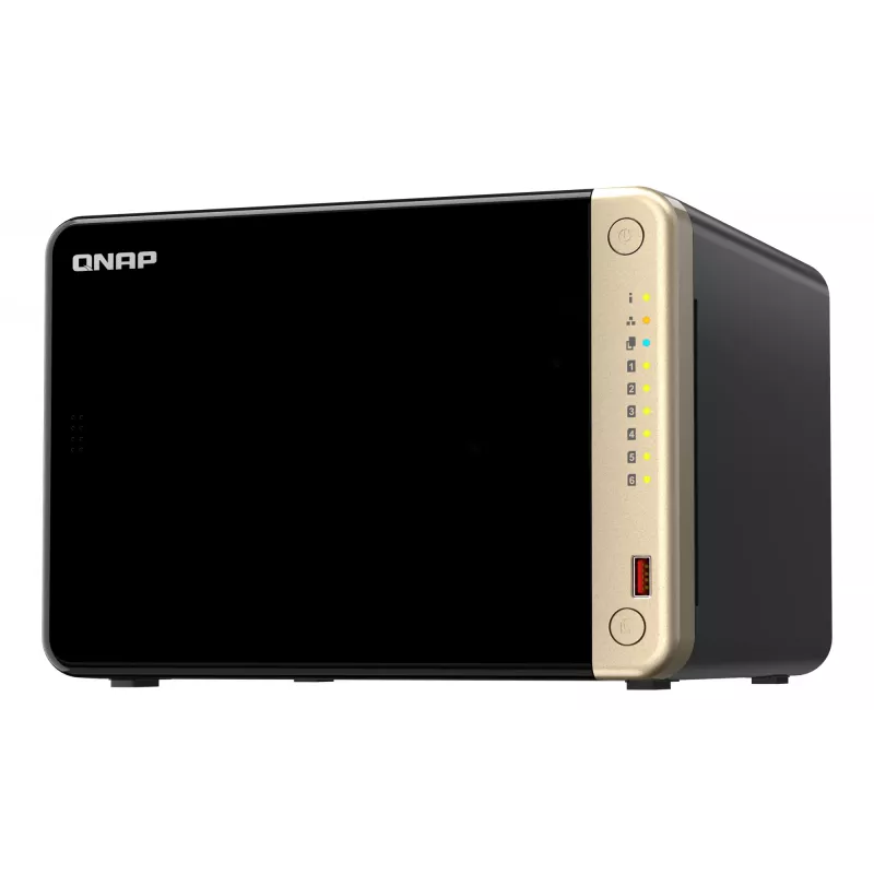 QNAP TS-664 NAS bokštas Intel Celeron N5095 8 GB DDR4 0 TB QNAP QTS juoda, bronzinė