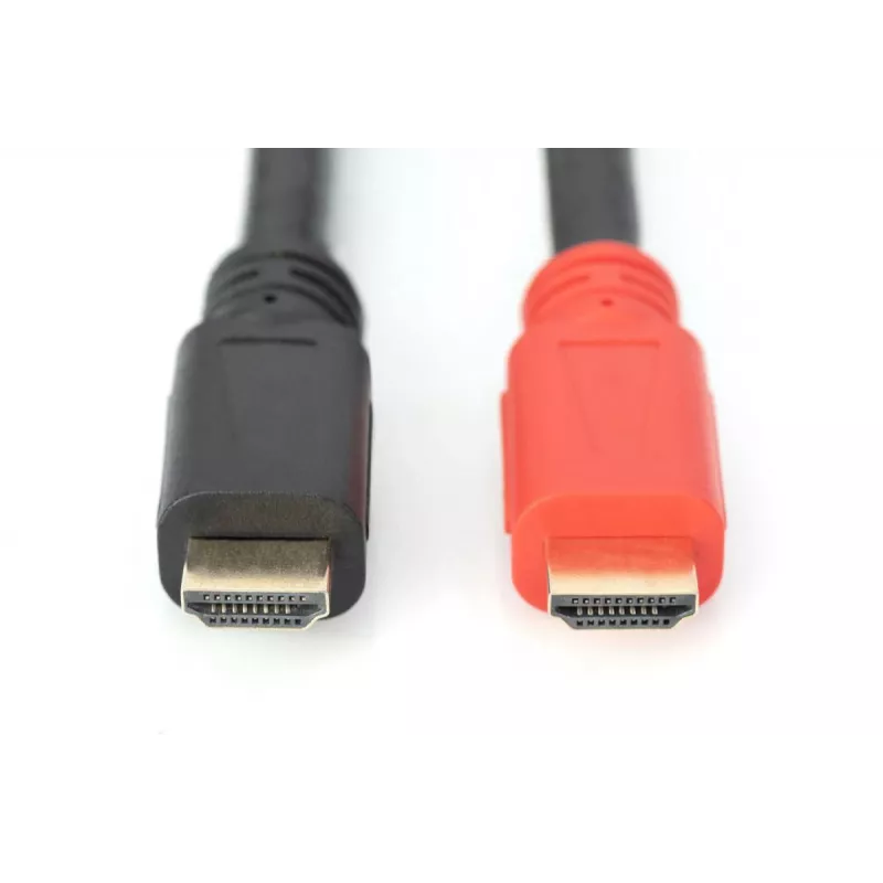 DIGITUS ASSMANN HDMI aukštos spartos jungiamasis kabelis, tipas A, su stiprintuvu, M/M, 15m Full HD, CE, aukso juodas