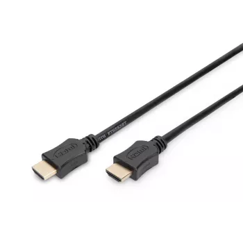 DIGITUS HDMI High Speed laidas su Ethernet, A tipo kištukas/kištukas, 5 m, Full HD 60p, aukso juodas