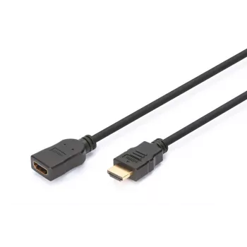DIGITUS HDMI High Speed ilginimo laidas, A tipo kištukas / lizdas, 3 m, su Ethernet, Ultra HD 24p, juodas