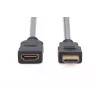 DIGITUS HDMI High Speed ilginimo laidas, A tipo kištukas / lizdas, 3 m, su Ethernet, Ultra HD 24p, juodas