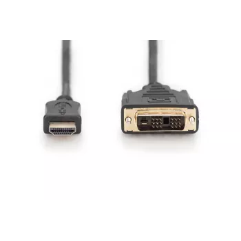 DIGITUS HDMI adapterio kabelis, tipas A-DVI(18+1) M/M, 3m Full HD juodas