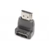 DIGITUS HDMI adapter, A tipo, 90° kampu lenktas M/F, Ultra HD 60p, juodas auksas