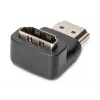 DIGITUS HDMI adapter, A tipo, 90° kampu lenktas M/F, Ultra HD 60p, juodas auksas