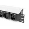 DIGITUS 1U aliuminio PDU lizdų blokas 8x C13 2xC19 16A 230VAC 50/60Hz IEC C20 kištukas