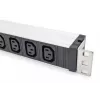 DIGITUS 1U aliuminio PDU stelažinis 9x C13 10A 230VAC 50/60Hz IEC C14 įvadas 10A saugiklis