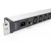DIGITUS 1U aliuminio PDU stelažinis 9x C13 10A 230VAC 50/60Hz IEC C14 įvadas 10A saugiklis