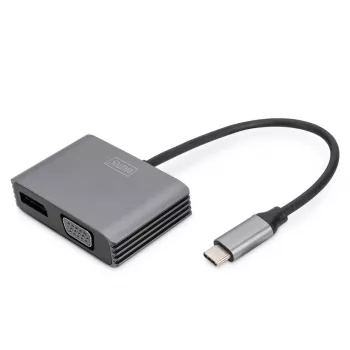 DIGITUS USB-C į 4K 2-in-1 DisplayPort + VGA grafikos adapteris