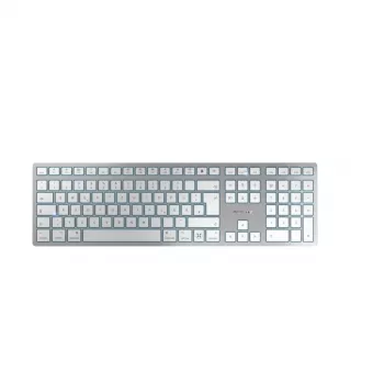 Belaidė klaviatūra CHERRY KW 9100 SLIM FOR MAC, USB + Bluetooth, QWERTZ vokiškas išdėstymas, sidabrinė
