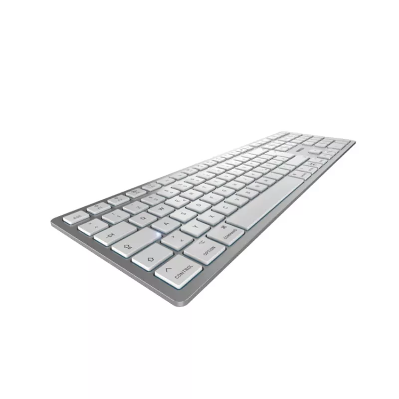 Belaidė klaviatūra CHERRY KW 9100 SLIM FOR MAC, USB + Bluetooth, QWERTZ vokiškas išdėstymas, sidabrinė