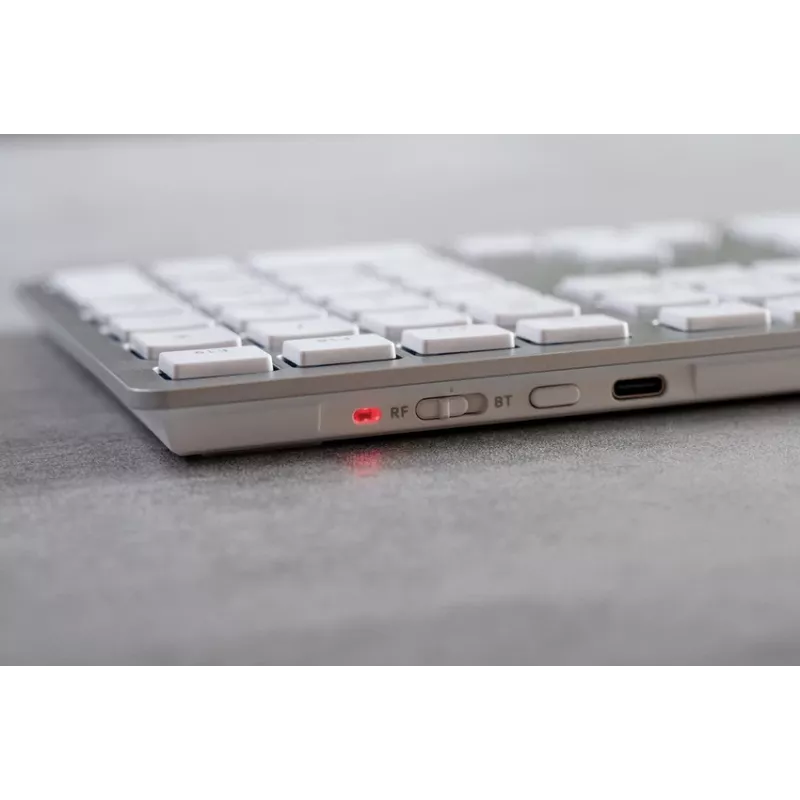 Belaidė klaviatūra CHERRY KW 9100 SLIM FOR MAC, USB + Bluetooth, QWERTZ vokiškas išdėstymas, sidabrinė