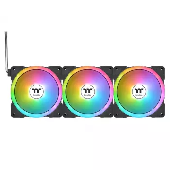 THERMALTAKE PC aušinimo ventiliatorius - SWAFAN EX14 ARGB Sync TT Premium Edition - 14 cm - Juodas - 3 vnt. pakuotė