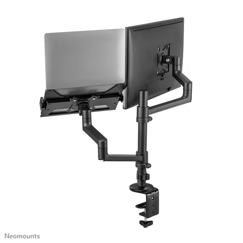 Neomounts DS20-425BL2 monitoriaus rankena su nešiojamojo kompiuterio laikikliu 17-27 colių - erdvę taupanti