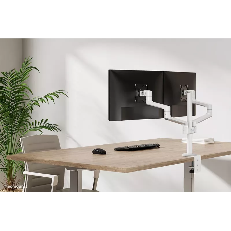Neomounts DS60-425WH2 monitorių laikiklis dviems ekranams 17-27 colių – taupo vietą