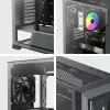 PC Midi Tower korpusas XILENCE XG151 — juodas, ATX/Micro-ATX/Mini-ITX, maitinimo šaltinis apačioje, 2x 3,5 colio + 4x 2,5 colio vietos