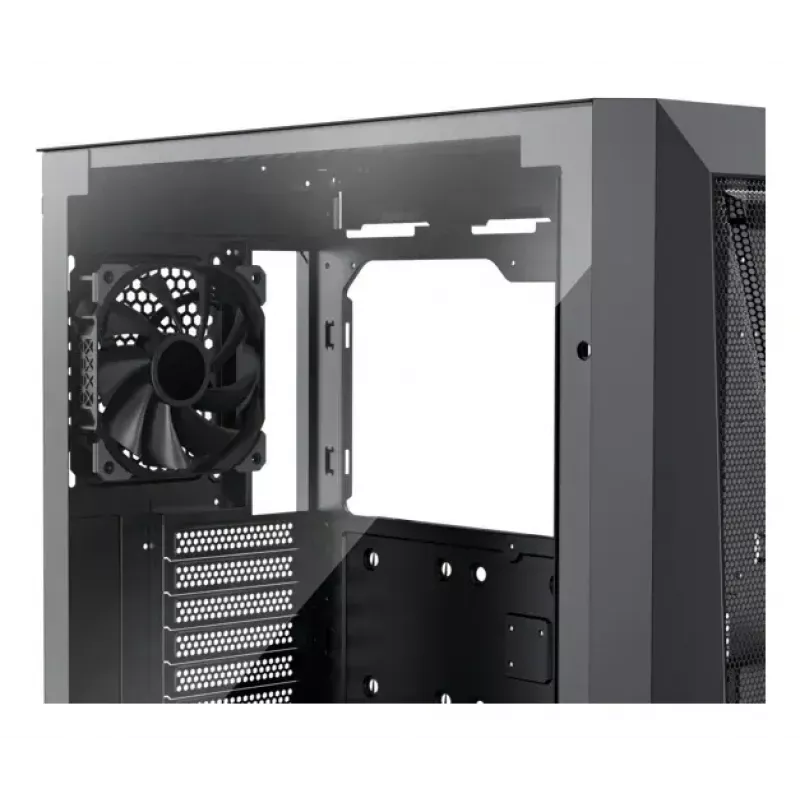 PC Midi Tower korpusas XILENCE XG151 — juodas, ATX/Micro-ATX/Mini-ITX, maitinimo šaltinis apačioje, 2x 3,5 colio + 4x 2,5 colio vietos