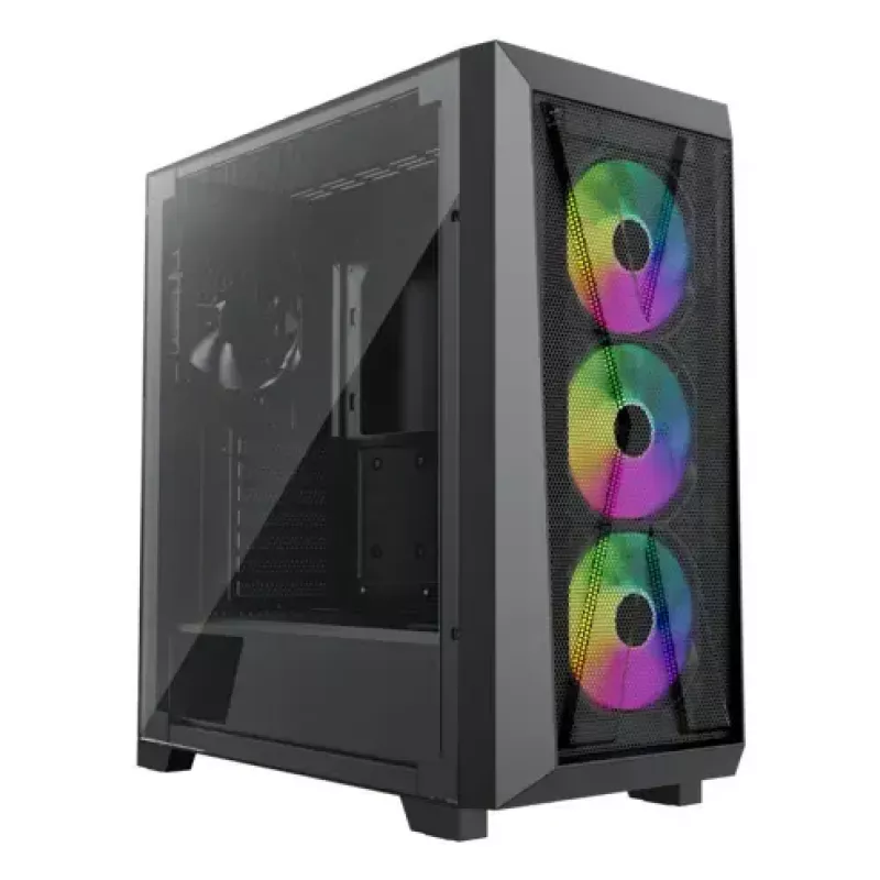 PC Midi Tower korpusas XILENCE XG151 — juodas, ATX/Micro-ATX/Mini-ITX, maitinimo šaltinis apačioje, 2x 3,5 colio + 4x 2,5 colio vietos